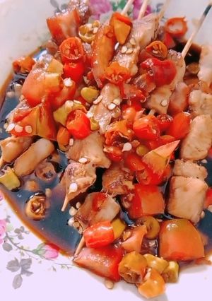 Foto resep Sate Ayam saus asam pedas manis