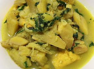 Hình của món Ốc om chuối đậu.