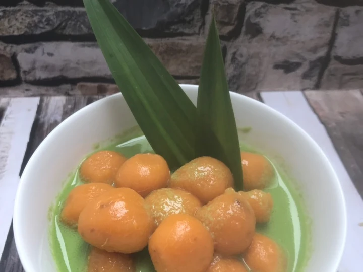 Cara Gampang Menyiapkan Resep Takjil candil ubi kuah daun suji yang Bisa Manjain Lidah Anti Ribet, Bisa Manjain Lidah