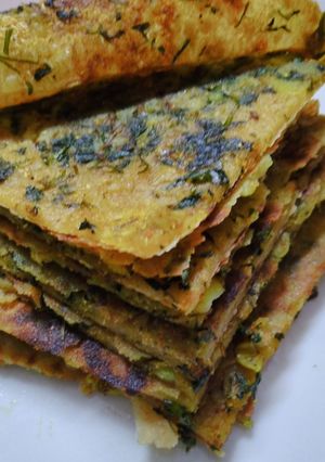 A picture of Maithi masala paratha.