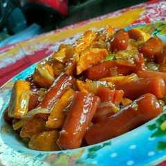 A picture of Sosis Bakso Masak Asam Manis Simple.