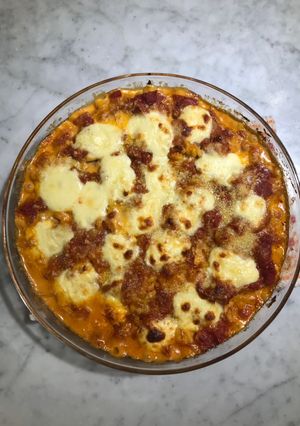 Una foto de "Alla pasta pasta”(Fusilli con crema gratinados)