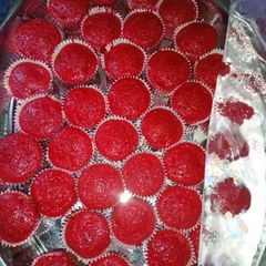 Red velvet cup cakes A picture of Red velvet cup cakes.