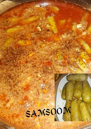 صورة لوصفة محشي كوسا ب مرق الفاصوليا 😋