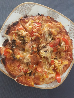 عکسی از دستور پیتزا مرغ و قارچ