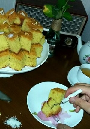 عکسی از دستور کیک ماست و زعفران