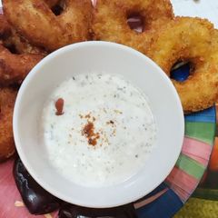 A picture of Chicken donuts.