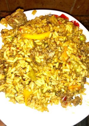 A picture of Simple minced meat jollof rice.