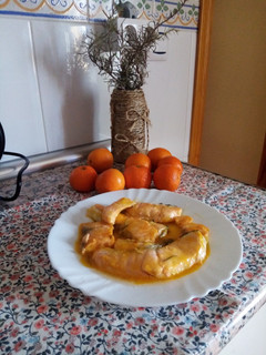 Una foto de Salmón en salsa de mandarina con romero