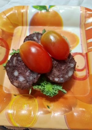 Una foto de Morcilla (fría) en rodajas (tapas) 3 opciones