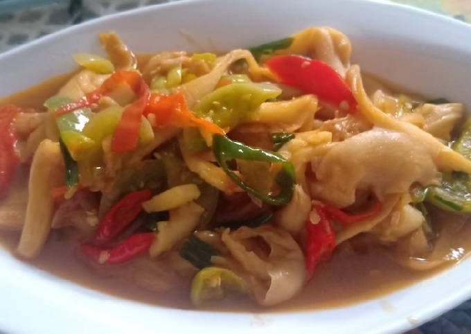 Yuk intip, Resep  memasak Tumis Jamur Merang cabe ijo dijamin menggugah selera