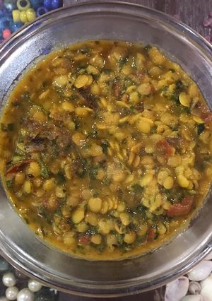 A picture of Dal Methi pigeon pea lentils fenugreek.