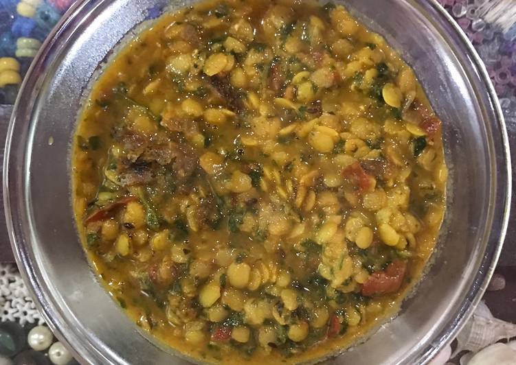 Steps to Prepare Super Quick Homemade Dal Methi pigeon pea lentils fenugreek