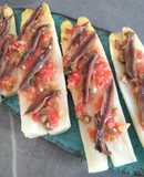 Espárragos blancos con anchoas