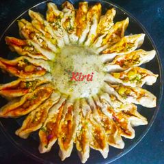 A picture of Chana and Paneer stuffed whole wheat bread.
