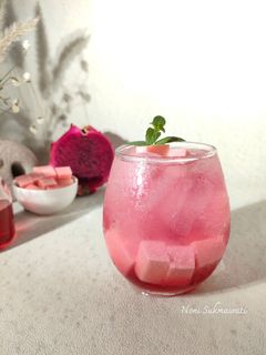 Foto resep Es Sirup Milky Jelly Kulit Buah Naga