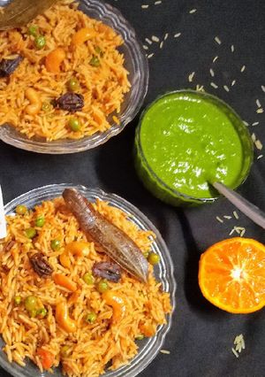 A picture of Veg biryani pulao.