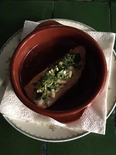 Una foto de Salmón al cilantro al horno