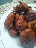 Godok Godok Tinta (Fried Mashed Banana with Brown Sugar Sauce)