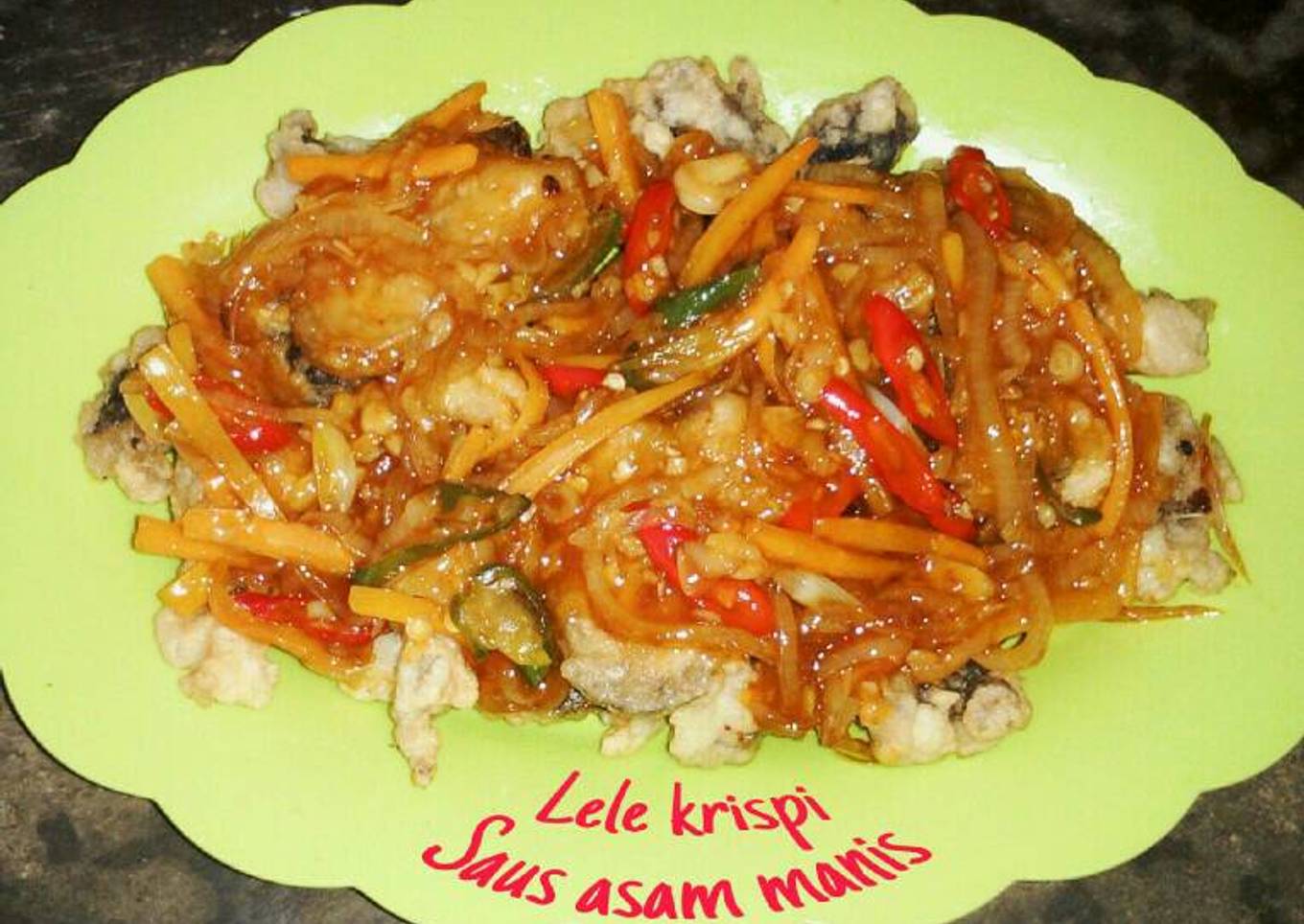 Lele krispi saus asam manis