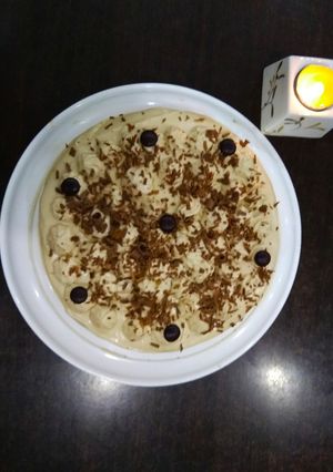 A picture of Eggless Coffee Cake with Coffee Icing.