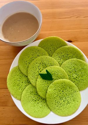 Foto resep Serabi Pandan Kuah Kinca