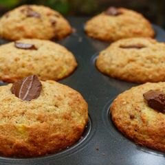 A picture of Chocolate chip banana muffins!.