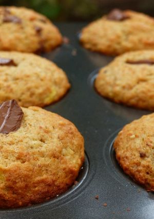 A picture of Chocolate chip banana muffins!.