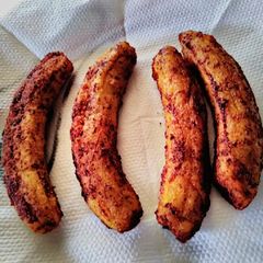 A picture of Spiced fried semi ripe banana's #breakfastideas.