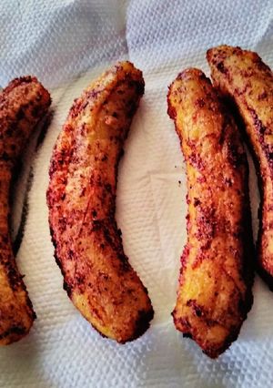 A picture of Spiced fried semi ripe banana's #breakfastideas.