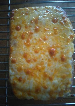 A picture of Open Face Hot Ham And Cheese Sandwich.