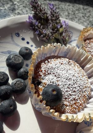 Una foto de Muffins de arándanos y yogurth