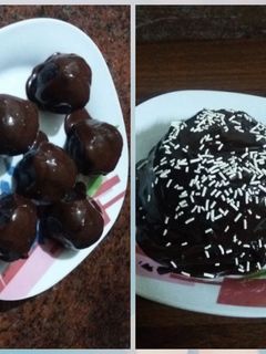 صورة لوصفة كرات الشوكولا والبسكوت والبندق