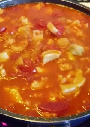 Una foto de Entomatada de callos por el chef David rico rico arribererchi