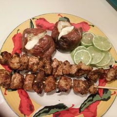 A picture of Margarita chicken skewers.