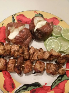 A picture of Margarita chicken skewers.