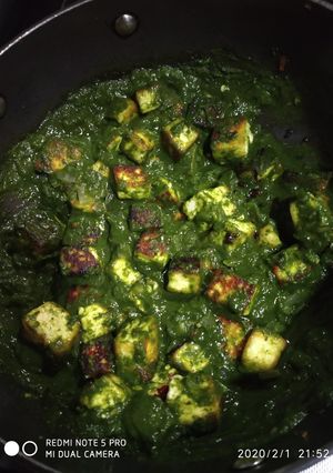 A picture of Palak paneer.