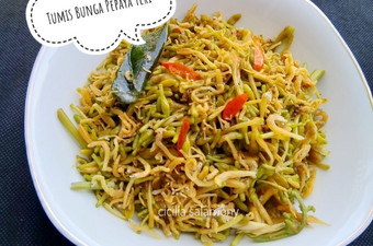 Resep Tumis Bunga Pepaya Teri, Sempurna