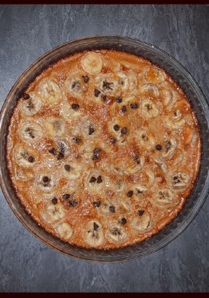 Une photo de Tarte banane sans gluten et sans lactose