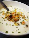Gazpacho de espárragos y berberechos