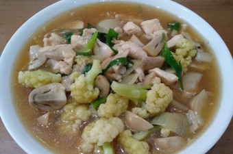 Resep Cah kembang col ayam, jamur Enak Dan Mudah