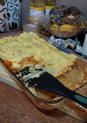 Una foto de Pastel de papa a la napolitana súper sencillo al igual que la empanada napolitana
