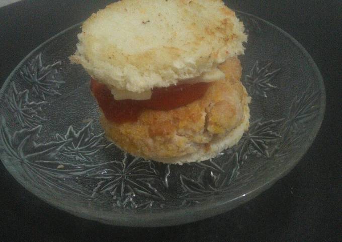 Resep: Burger roti tawar Praktis