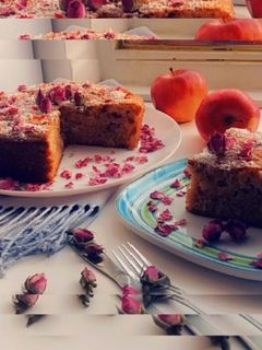 عکسی از دستور کیک سیب گردو