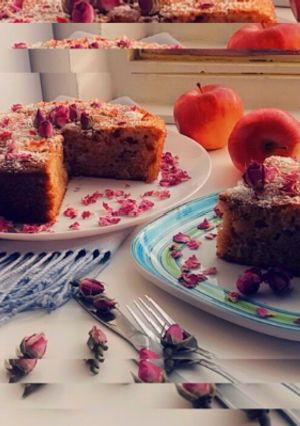 عکسی از دستور کیک سیب گردو