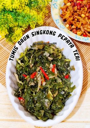 Foto resep Tumis Daun Singkong Pepaya Teri
