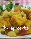 Đậu hũ kho nấm đùi gà chay