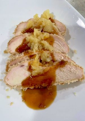 A picture of Panko-Crusted Pineapple Teriyaki Chicken Breasts.