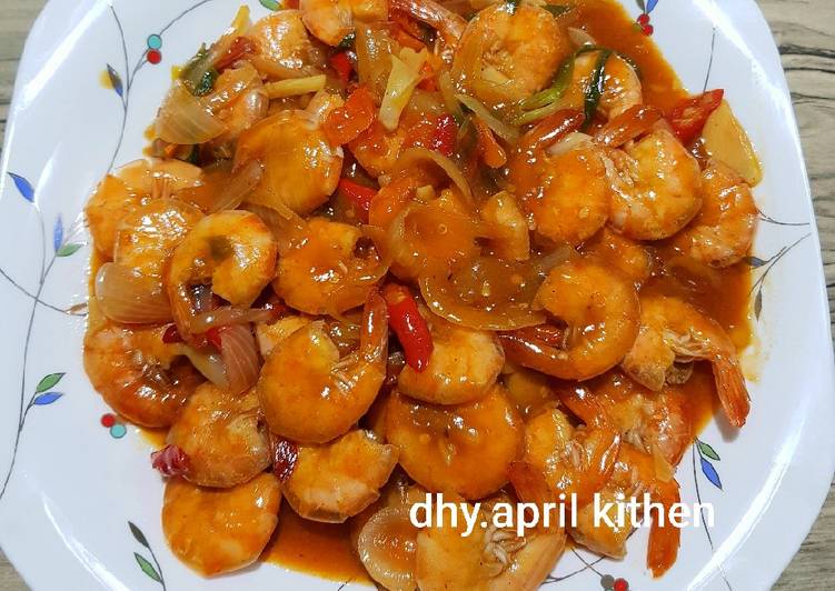 Resep Udang manis pedas Anti Gagal