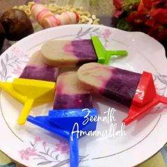 A picture of Yakult and Beetroot Popsicles.